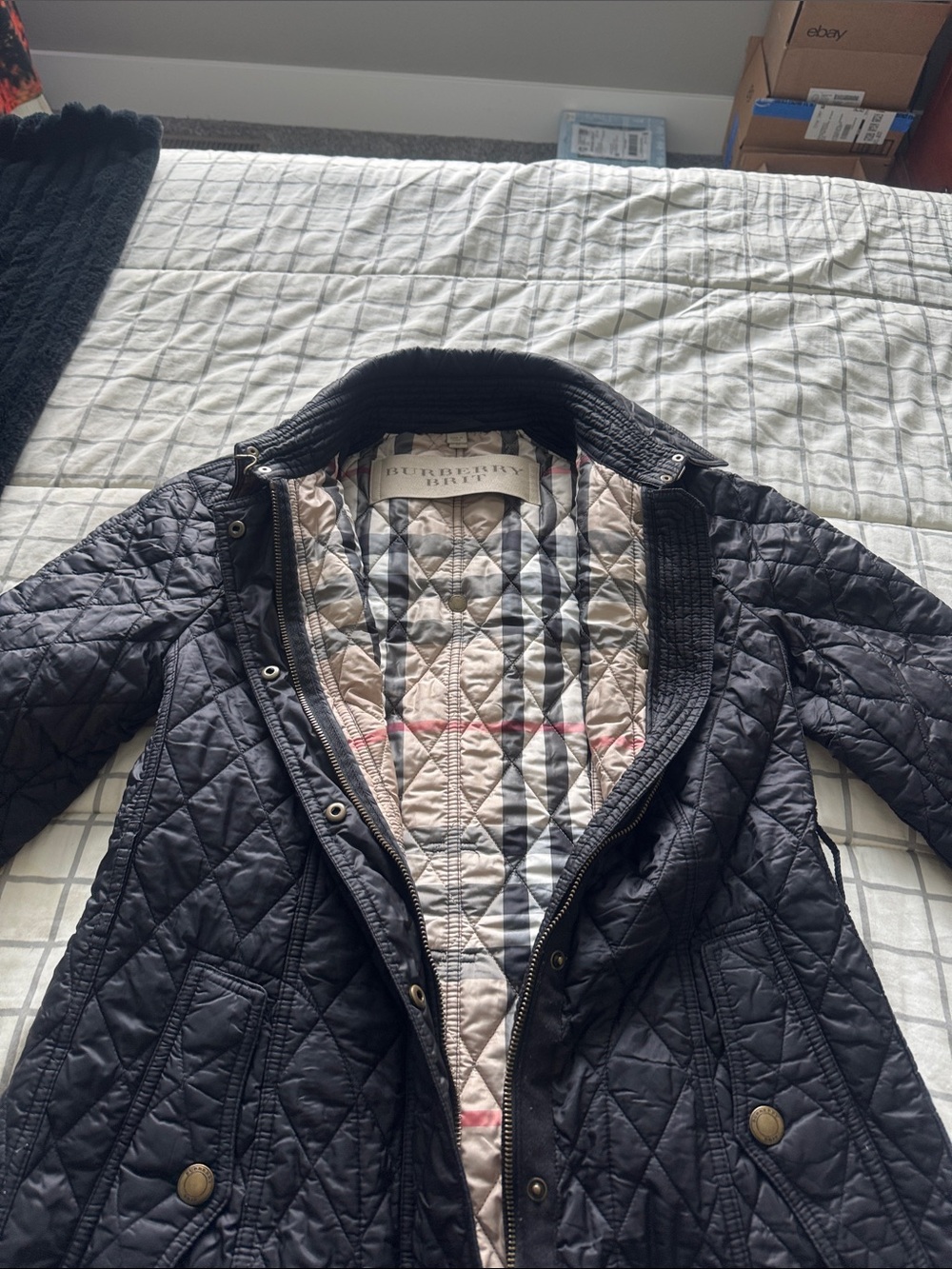 Burberry Black Quilted Long Puffer Coat - Picture 2 of 9